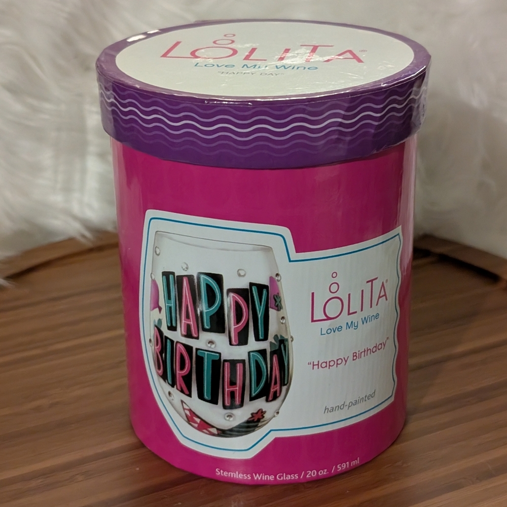 ☘️3/$33 Lolita "Happy Birthday" Glass ☘️ 3 for $33 ☘️